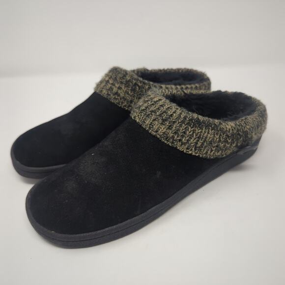Clarks Knit Collar Clog Leather Comfy Slipper Womens Size 11 - Picture 1 of 8